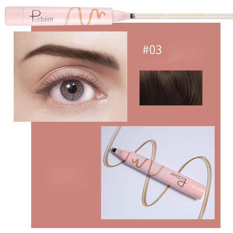 Pudaier 4 Tip Eyebrow Pencil Waterproof 4 Tip Pen for beautiful brown and hair lines.