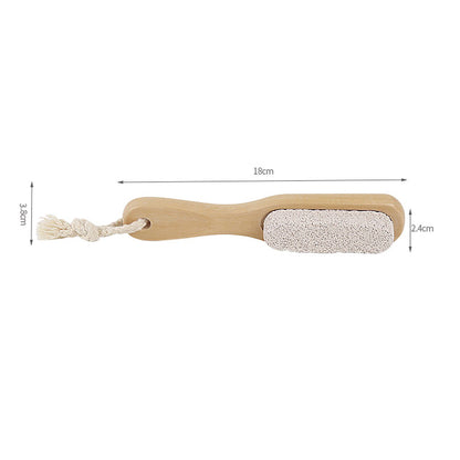 Foot pumice stone brush with wooden handle