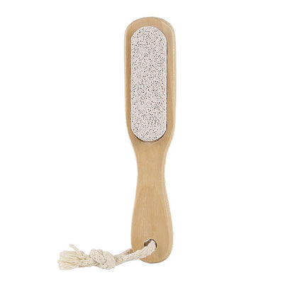 Foot pumice stone brush with wooden handle