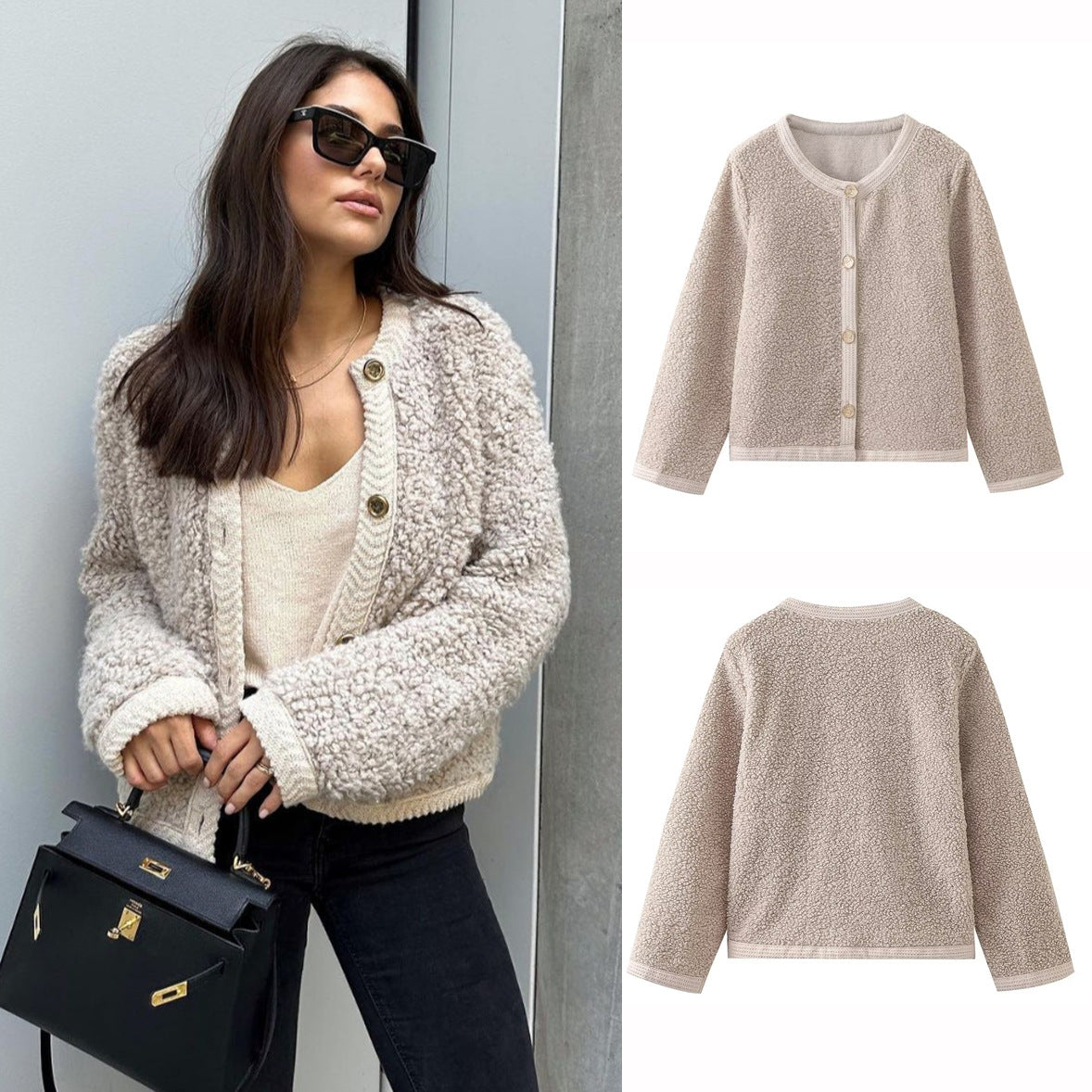 Women's Knitted Cardigan Short Woolen Coat