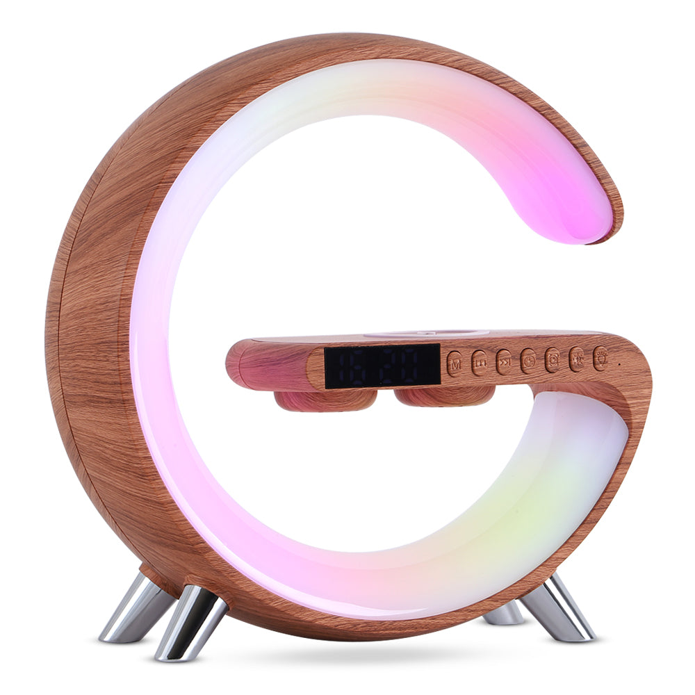 New Intelligent G Shaped LED Lamp Bluetooth Speaker Wireless Charger Atmosphere Lamp with App Control For Bedroom Home Decor